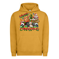 Pigment Peanut Butter Merry Christmas  tractor Urban Hoodie - CowhideDigitalArt
