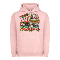 Pigment Salmon Merry Christmas  tractor Urban Hoodie - CowhideDigitalArt