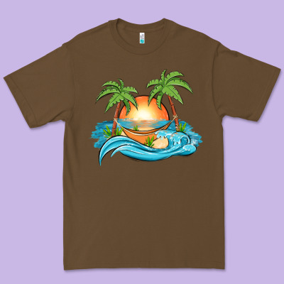 Sunset Beach Scene Premium Tee Designed By Maliassmallbusiness