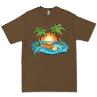 Cacao sunset beach scene Premium Tee - MaliasSmallBusiness
