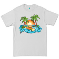 Dove Grey sunset beach scene Premium Tee - MaliasSmallBusiness