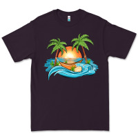 Plum sunset beach scene Premium Tee - MaliasSmallBusiness