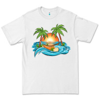 White sunset beach scene Premium Tee - MaliasSmallBusiness