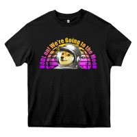 Black doge coin hodl on we're going to the moon retro sunset Heavy Core Tee - Jasminsmagicworld