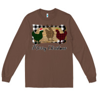 Chestnut Merry Christmas Chickens Long Sleeve Tee - Bettercallsaul