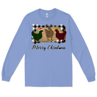 Colony Blue Merry Christmas Chickens Long Sleeve Tee - Bettercallsaul