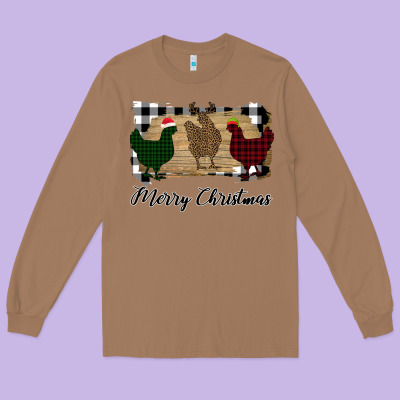 Merry Christmas Chickens Long Sleeve Tee Designed By Bettercallsaul