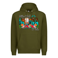 Army Green Glitter Dirt Mama Of Both Cow Flowers Premium Hoodie - CowCowDesign