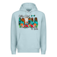 Blue Mist Glitter Dirt Mama Of Both Cow Flowers Premium Hoodie - CowCowDesign