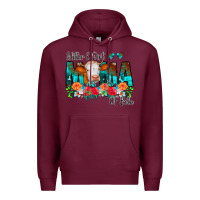 Burgundy Glitter Dirt Mama Of Both Cow Flowers Premium Hoodie - CowCowDesign