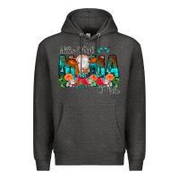 Charcoal Heather Glitter Dirt Mama Of Both Cow Flowers Premium Hoodie - CowCowDesign