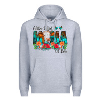 Heather Grey Glitter Dirt Mama Of Both Cow Flowers Premium Hoodie - CowCowDesign