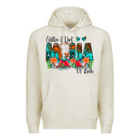 Oatmeal Heather Glitter Dirt Mama Of Both Cow Flowers Premium Hoodie - CowCowDesign