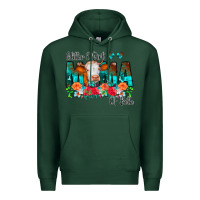 Sports Green Glitter Dirt Mama Of Both Cow Flowers Premium Hoodie - CowCowDesign