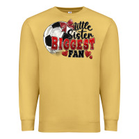 Antique Gold little sister biggest fan soccer Premium Sweatshirt - FaDigitalArtStudio