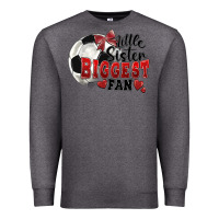 Charcoal Heather little sister biggest fan soccer Premium Sweatshirt - FaDigitalArtStudio