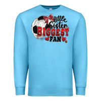 Ocean Blue little sister biggest fan soccer Premium Sweatshirt - FaDigitalArtStudio