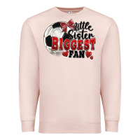 Pale Pink little sister biggest fan soccer Premium Sweatshirt - FaDigitalArtStudio