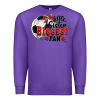 Purple little sister biggest fan soccer Premium Sweatshirt - FaDigitalArtStudio