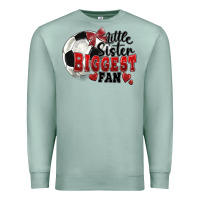 Seafoam little sister biggest fan soccer Premium Sweatshirt - FaDigitalArtStudio