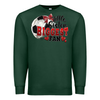 Sports Green little sister biggest fan soccer Premium Sweatshirt - FaDigitalArtStudio