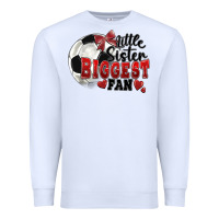 White little sister biggest fan soccer Premium Sweatshirt - FaDigitalArtStudio