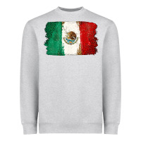 Heather Grey Mexican Flag Heavyweight Sweatshirt - texasbilliewilder
