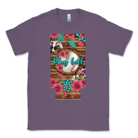 Lavender Play Ball Baseball With Pink Flowers 12 Oz Slim Can Cooler Classic Tee - BundleAndBundleShop
