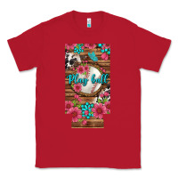 Red Play Ball Baseball With Pink Flowers 12 Oz Slim Can Cooler Classic Tee - BundleAndBundleShop