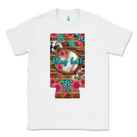 White Play Ball Baseball With Pink Flowers 12 Oz Slim Can Cooler Classic Tee - BundleAndBundleShop
