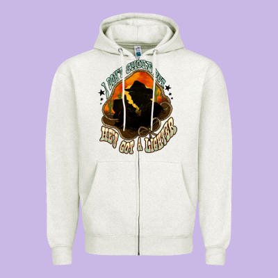 I Don't Smoke But He's Got A Lighter Zipper Hoodie Designed By Howdyjamesfarm