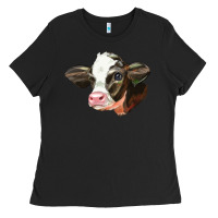 Black holstein calf face Ladies Tee - LillyAllenDesigns