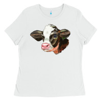 White holstein calf face Ladies Tee - LillyAllenDesigns