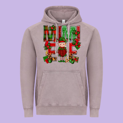 Mimi Elf With Knitting Christmas Vintage Hoodie Designed By Bundleandbundleshop