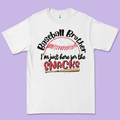 Baseball Brother I'm Just Here For The Snacks Premium Tee Designed By Maliassmallbusiness