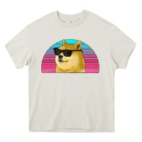 Cream doge coin bitcoin hodl retro sunset Heavy Core Tee - Jasminsmagicworld