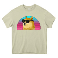 Mossy doge coin bitcoin hodl retro sunset Heavy Core Tee - Jasminsmagicworld