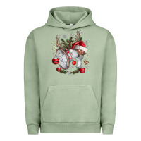 Pigment Oil Green Merry Christmas Urban Hoodie - CowhideDigitalArt