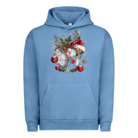 Pigment Pebble Blue Merry Christmas Urban Hoodie - CowhideDigitalArt