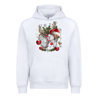 White Merry Christmas Urban Hoodie - CowhideDigitalArt
