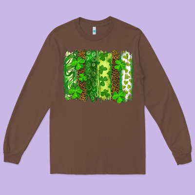 St Patricks Day Brush Stroke Long Sleeve Tee Designed By Ranaportraitstore