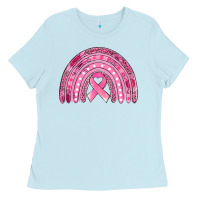 Baby Blue breast cancer awareness rainbow Ladies Tee - Jasminsmagicworld