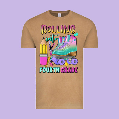 Rolling Into Fourth Grade Vintage Tee Designed By Bundleandbundleshop