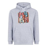 Heather Grey 4th of July mama with lightning bolt Heavyweight Hoodie - FaDigitalArtStudio