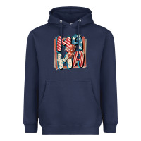 Navy 4th of July mama with lightning bolt Heavyweight Hoodie - FaDigitalArtStudio