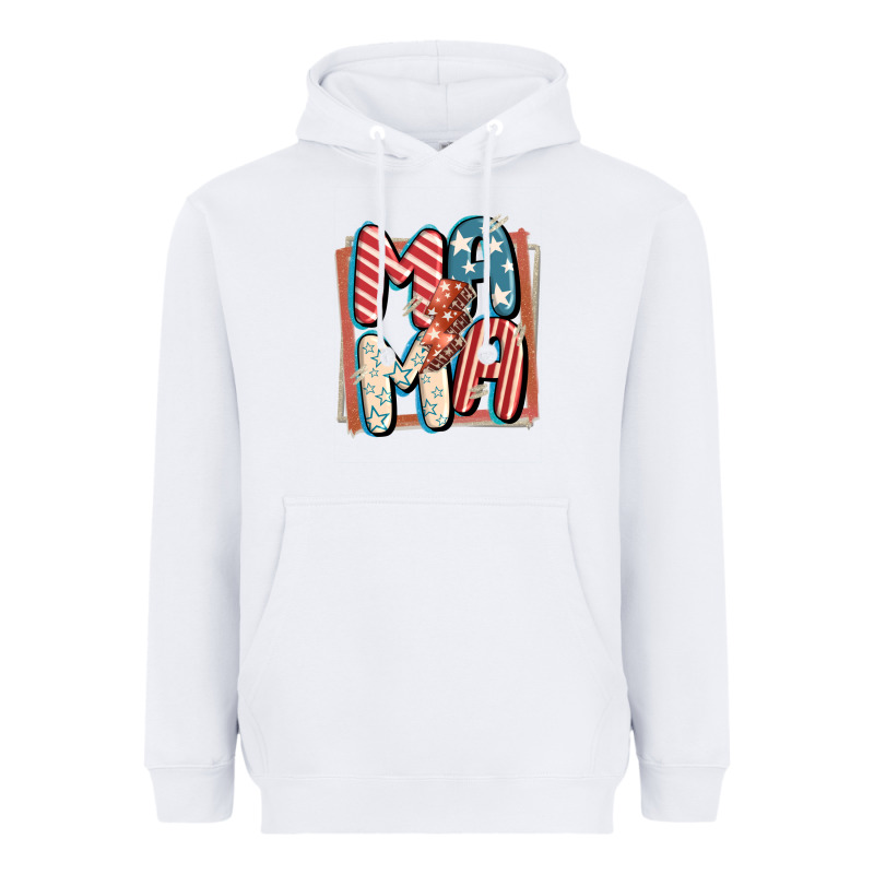 4th Of July Mama With Lightning Bolt Heavyweight Hoodie by FaDigitalArtStudio | Teevron