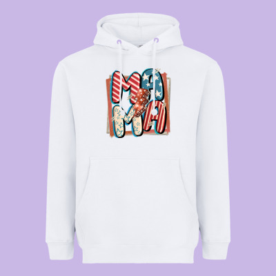 4th Of July Mama With Lightning Bolt Heavyweight Hoodie Designed By Fadigitalartstudio