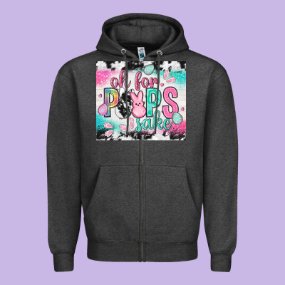 Oh For Peeps Sake With Cowhide Tumbler Easter Day Zipper Hoodie Designed By Howdyjamesfarm