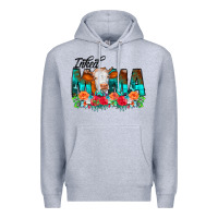 Heather Grey Inked Mama Flowers Cow Premium Hoodie - CowCowDesign