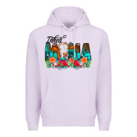 Lilac Inked Mama Flowers Cow Premium Hoodie - CowCowDesign